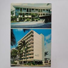 Aina Luana Apartment Hotel Waikiki Hawaii VTG Chrome Postcard Pool Street View picture