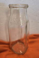 Vintage LAWSON'S Clear Glass Milk Bottle HALF PINT picture