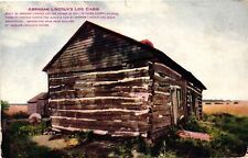 Vintage Postcard- Abraham Lincoln's Log Cabin, Coles County, IL Posted 1910s picture
