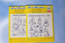 Lot Of 2 Aunt Martha's Hot Iron Transfers Bonnie Bonnet 3920 Too 3989 picture