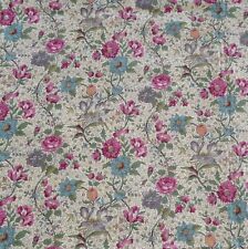 5 yards Vintage 1920s 30s Pink Blue Purple Flowers Cotton Fabric 34 1/2