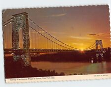 Postcard George Washington Bridge at Sunset, New York City, New York picture