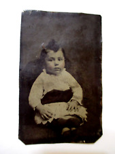ANTIQUE TIN TYPE PHOTO OF YOUNG CHILD picture