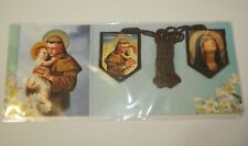 Brown cloth scapular medal Virgin Mary St Anthony Saint of Miracles prayer card picture