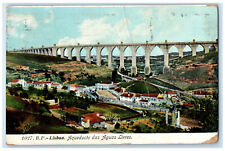 c1910 View of Águas Livres Aqueduct Lisbon Portugal Antique Posted Postcard picture