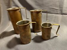 Lot of 4 Antique Graduated Copper Kitchen Measures primitive measuring cups picture