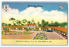 c1940s Motel San Diego Exterior Roadside San Diego California CA Flower Postcard picture