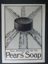 Vintage Magazine Ad 1908 Pears' Soap All Roads Lead to Pears 6 1/4