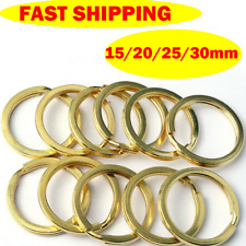 15/20/25/30mm 50-100pcs Flat Wire Solid Brass Split Key Rings Double Hoop Loop picture