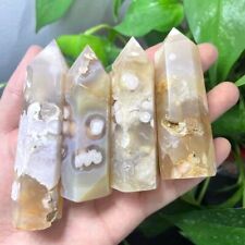 1pc 5-6cm Natural Flower Agate Tower Point Quartz Crystal Obelisk Wand Stones picture