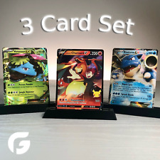 Charizard Blastoise & Venusaur Ultra Rare Holo Pokemon Cards V/EX 3 Card Set NM picture