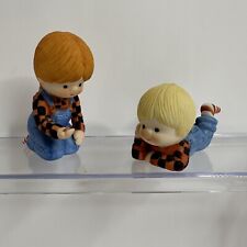 Vintage Enesco 1983 Country Cousins Katie And Scooter Playing Dice Figurines picture