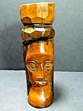 Wooden Tiki figure carved  Jamaica  pre-owned  6 inches tall picture