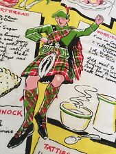 Vintage Scotland Kitchen Tea  Towel Traditional Recipes from 29-1/2” X 19-1/2” picture