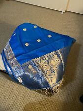 Pure Silk Formal Wear Wrap with Gold Thread Border And Motifs From India picture