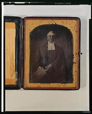 Occupational Portrait,Unidentified Clergyman,holding Bible,1840-1860,Religion picture