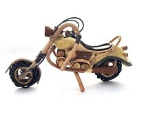 Wood Motorcycle Figurine Handmade Wooden Chopper Model Harley Decorative 9.5