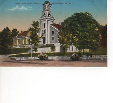 Postcard NH Wakefield New Hampshire Town Hall and Library F23 picture