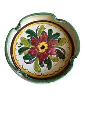 Vintage Floral Ceramic Ashtray Signed Italy 8.5”  picture