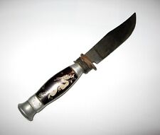 Vintage Chinese Dragon Handle Fixed Blade Knife picture