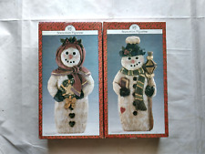Christmas Decoration Snowman Figurine ARTMARK Set of 2 picture
