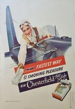 1938 Chesterfield Cigarette Vintage Ad fastest way to smoking pleasure picture