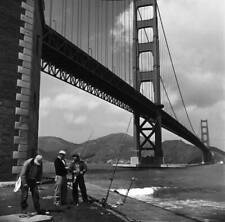 Fishermen gather foot majestic Gate Bridge June San Francisco - 1952 Old Photo picture