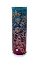 Starbucks Fall 2020 Teal Berry Rose Insulated Stainless Steel Tumbler 16oz NEW picture