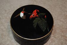Vintage Black Hummingbird Trinket Box Otagiri Japan Gibson Greeting Cards picture