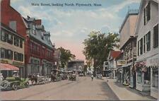 Postcard Main Street Looking North Plymouth MA  picture