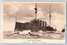 Edinburgh Scotland Postcard H.M.S Black Prince Armoured War Cruiser c1920's picture