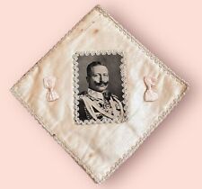 Antique Handkerchief Kaiser Wilhelm WWI Era Pouch Hankie Holder Silk Germany picture