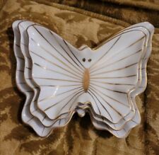 3 Vtg Andrea By Sadek BUTTERFLY nesting Dishes Trays  picture