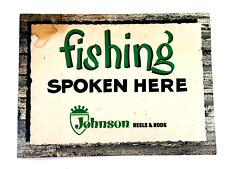 RARE 70s 80s Johnson Reels & Rods Advertising Store Display SIgn fishing picture