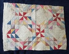  Antique Vintage  Hand Stitched Quilt piece 17