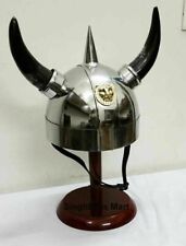 Helmet Viking Horns Medieval Armor Warrior Costume Steel Halloween Knight Gift picture