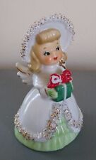 vtg Angel Bell Girl Spaghetti Trim Carrying Gift Geo Z Lefton 1950s Figurine picture
