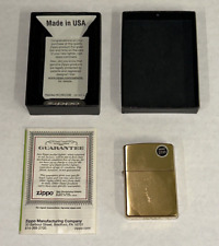 BRASS ZIPPO 204B NEW BOX NEVER STRUCK UN STRUCK READY TO BE ENGRAVED NO INSERT picture