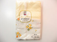 NEW Vintage Springmaid Pillow Cases Combed Percale YELLOW Floral 42x38