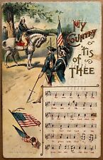 Patriotic American Flag George Washington Sheet Music Antique Postcard c1910 picture