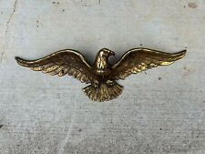 Vintage Cast Brass American Eagle Mid Century Modern Metal Wall Decor USA picture