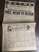 FULL NEWSPAPER August 8 1974 El Paso Texas Herald Post FORD IN / NIXON RESIGNED picture