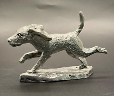 Fine Handcrafted Pewter Dog Running Figurine Paperweight 2.25