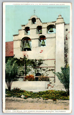c1920s The Bells San Gabriel Arcangel Mission California Antique Postcard picture