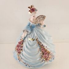 Josef Original Adelaide Lady In Blue Vintage Figurine Colonial Days Holding Fan picture