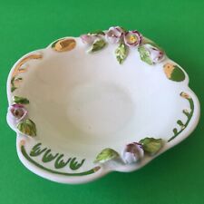 Vintage 60s FP Fena Porzellan Porcelain Hand Painted Trinket Dish Rose Decor picture