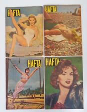 4 Vintage 1950s Turkish Hafta (Life) Magazine Great Covers Drawings Photos picture