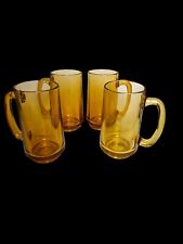 Vintage Amber Glass Beer Mugs~Stiens~Set of 4 picture