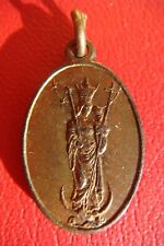 ANTIQUE BELGIUM The Miraculous Madonna of Charleroi HOLY MEDAL PENDANT picture