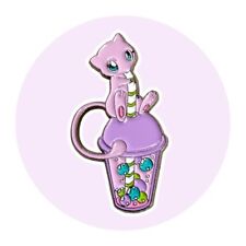 Mew with Bubble Tea Pokemon Fantasy Pin picture
